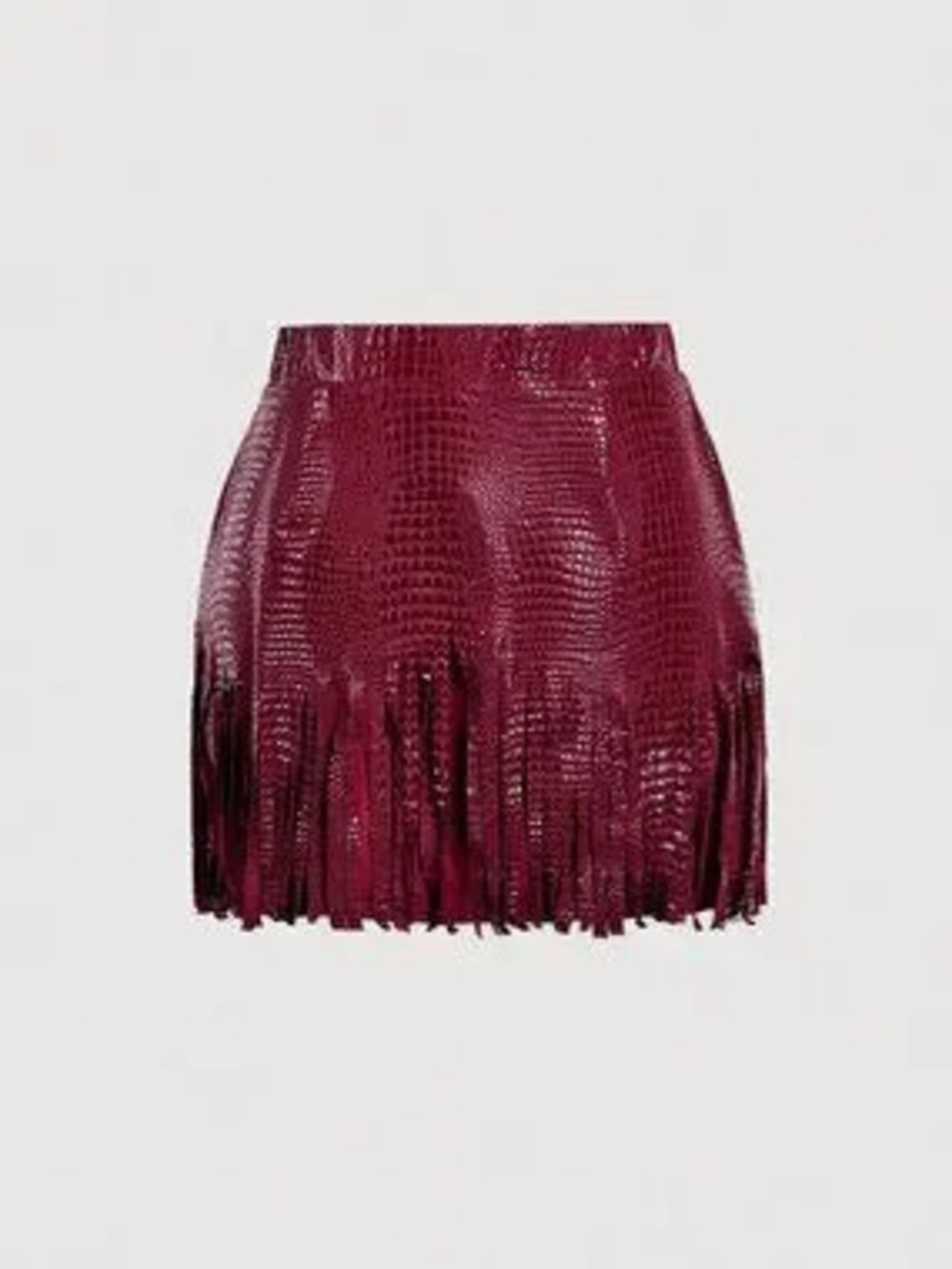 ZARA Burgundy Party Women's Tassel Hem Skirt